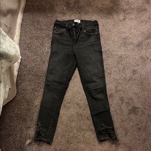 AGOLDE Charcoal Black Distressed Women Jeans